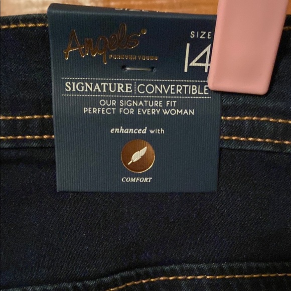 Angels Forever Young Deep Indigo Boyfriend Jeans with Distressed Look NWT - Picture 7 of 9